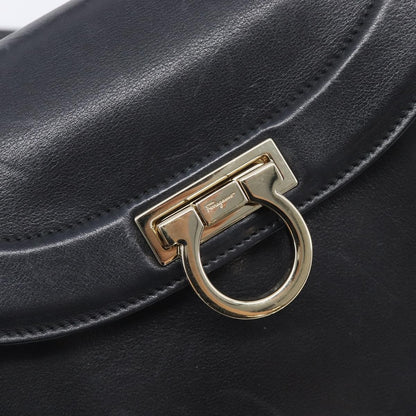 Salvatore Ferragamo Sofia Rainbow Saddle Leather, Black, Leather, Handbag