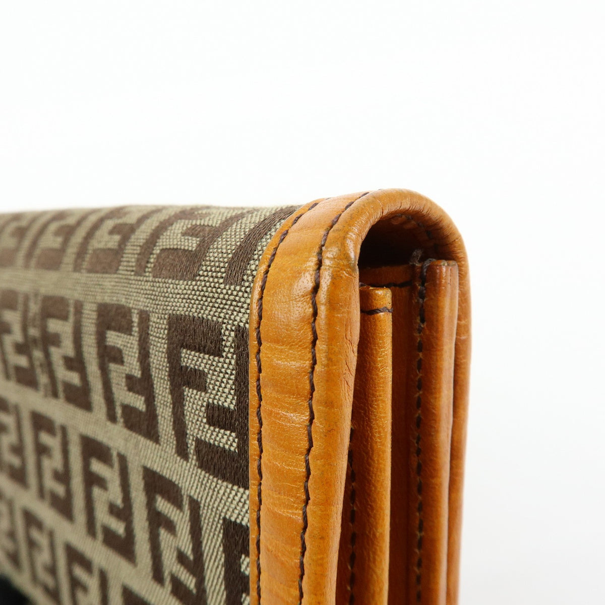 Fendi Bifold Zucca Coated Canvas, Beige, Canvas, Wallet