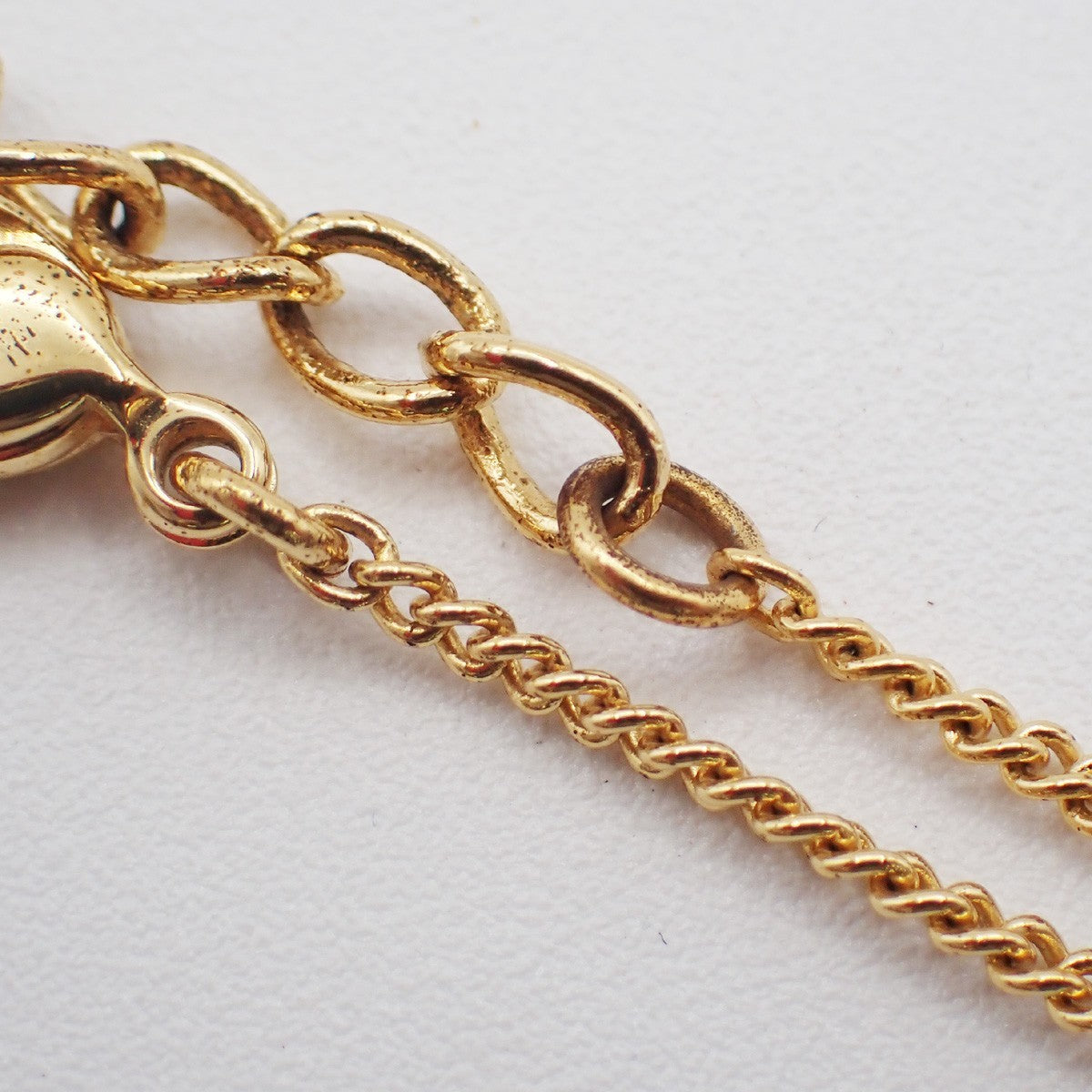Christian Dior Vintage Dior Logo Metal and Crystal, Gold, Gold Plated, Necklace