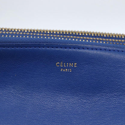 Celine Trio Crossbody Bag Leather, BLUE, LEATHER, Shoulder bag
