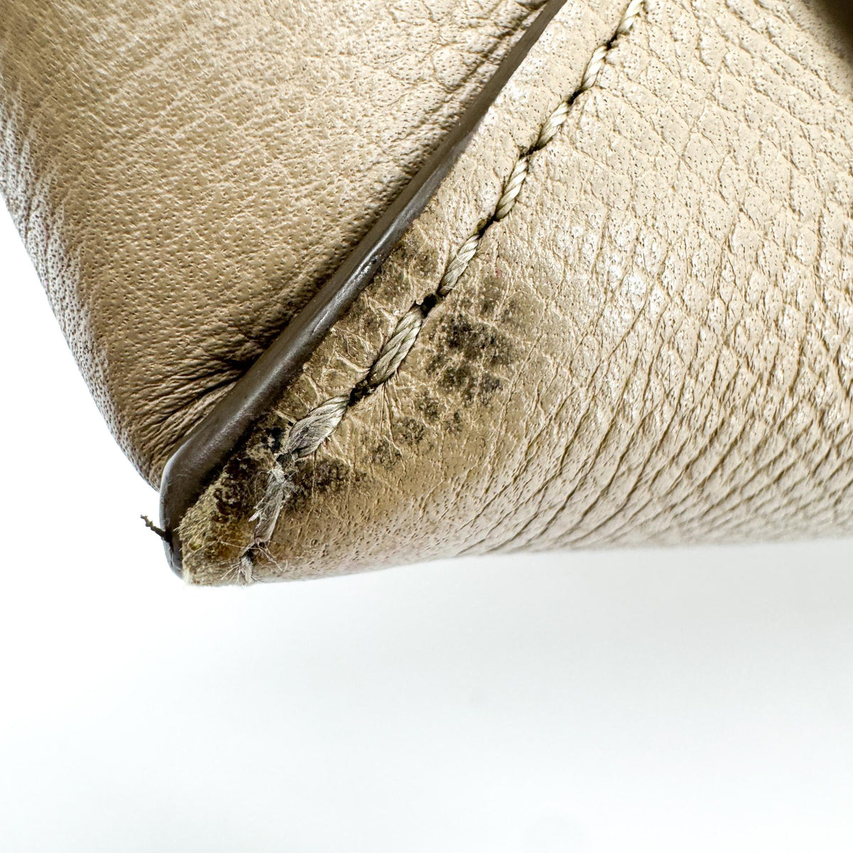 Celine Belt Calfskin, Beige, Leather, Handbag