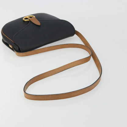 Christian Dior Vintage CD Flap Leather, Black, Leather, Shoulder Bag