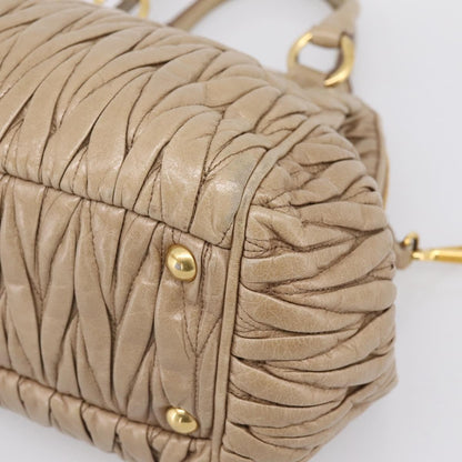 Miu Miu Convertible Dome Satchel Matelasse Leather, Beige, Leather, Handbag