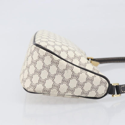 Celine Triomphe Macadam Zip Shoulder Bag Canvas, White, PVC, Clutch