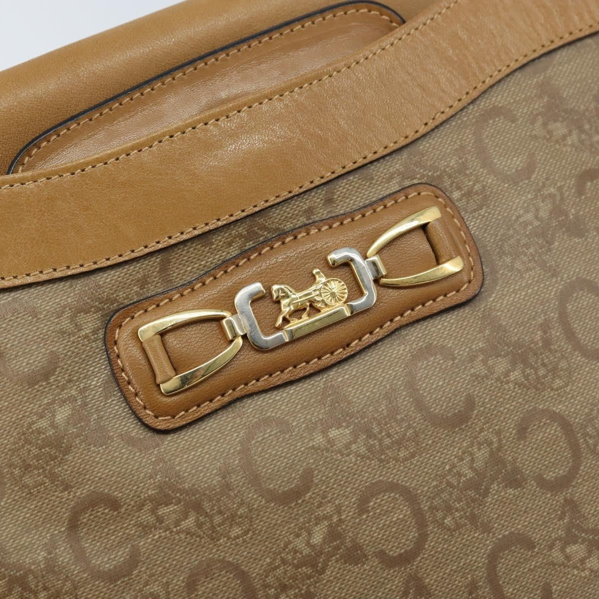 Celine C Sulky Canvas and Leather, Beige, Canvas, Shoulder Bag