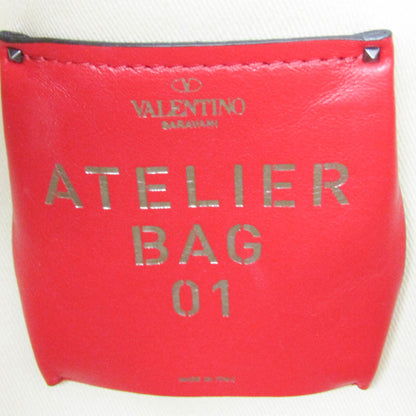 Valentino Garavani Atelier 01 Studded Canvas, Red, Canvas, Tote Bag
