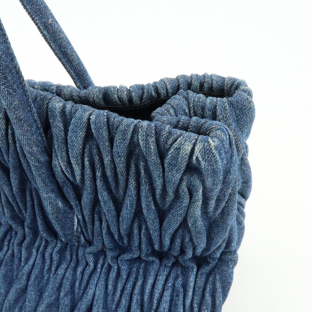 Miu Miu Convertible Matelasse Denim, Blue, Denim, Tote Bag