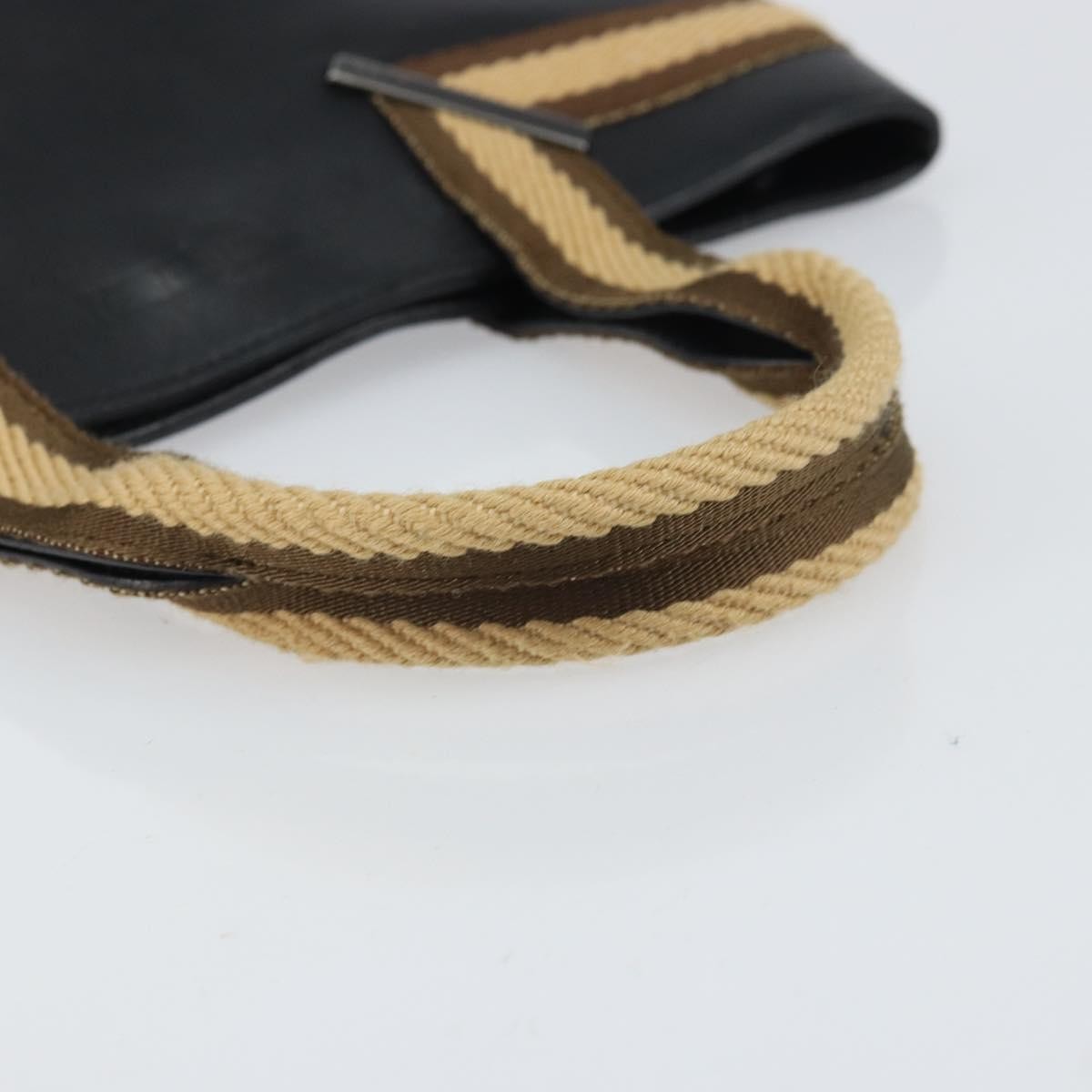 Gucci Vintage Web Tote Leather, Black, Leather, Tote Bag