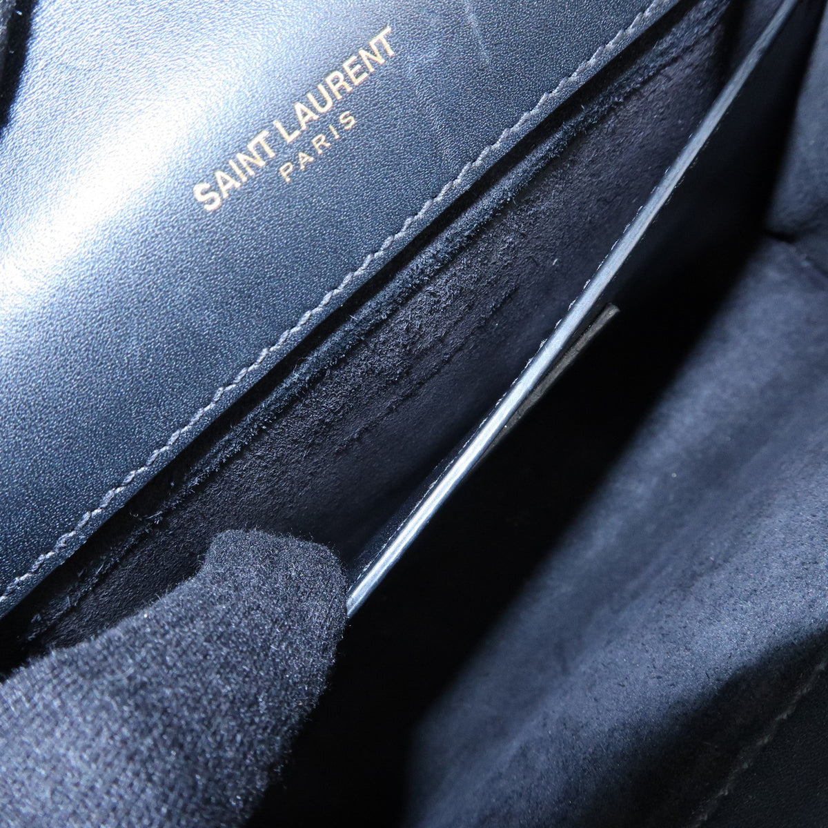 Saint Laurent Classic Monogram Tassel Leather, Black, Leather, Crossbody Bag