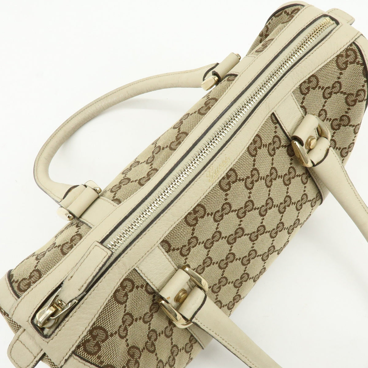 Gucci Abbey Boston GG Canvas, Beige, Canvas, Handbag