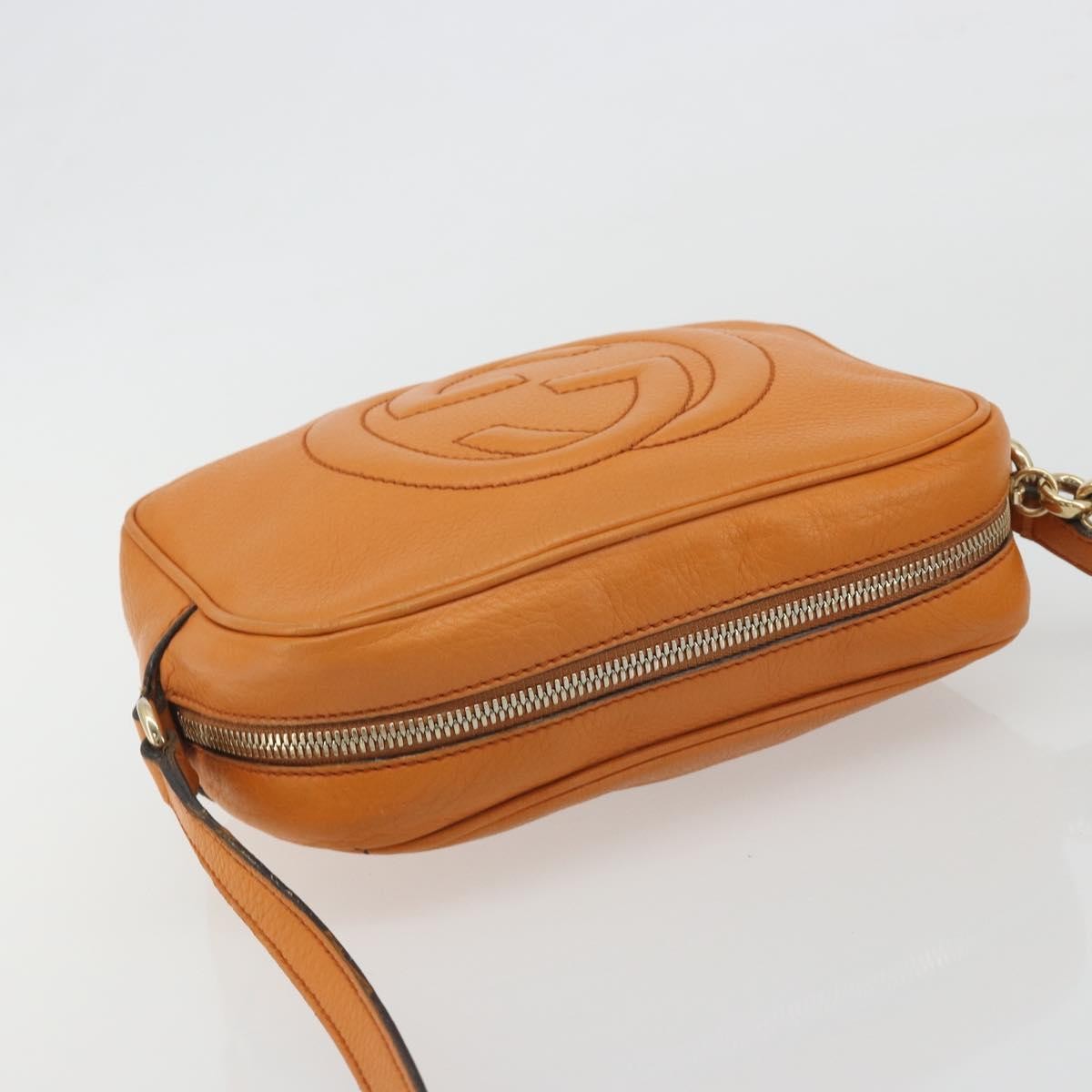 Gucci Soho Disco Leather, Orange, Leather, Shoulder Bag
