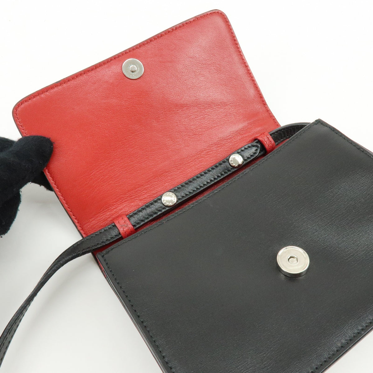 Prada Wallet on Strap City Calfskin, Black, Leather, Crossbody Bag