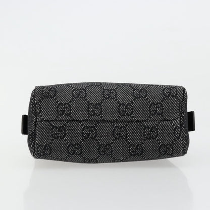 Gucci Zip Pouch GG Coated Canvas, Black, Canvas, Clutch