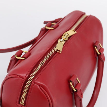 Saint Laurent Classic Baby Duffle Leather, Red, Leather, Handbag