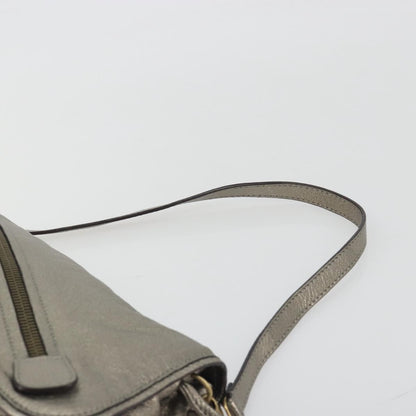 Salvatore Ferragamo Gancini Leather, Silver, Leather, Shoulder Bag