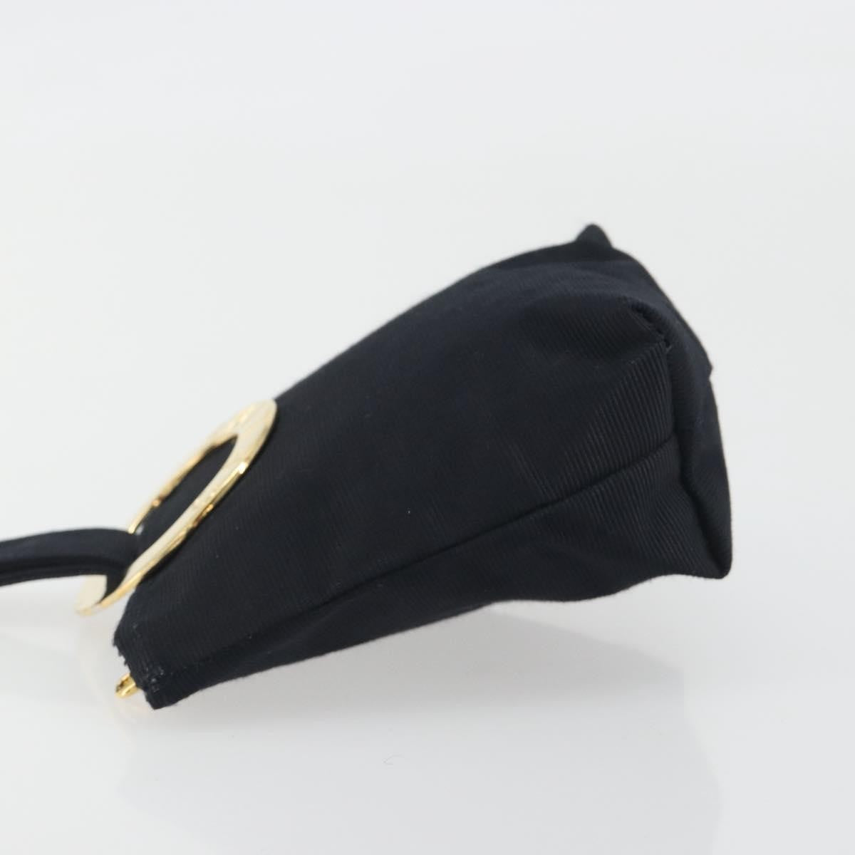 Celine Circle Logo Pouch Canvas, Black, Canvas, Clutch