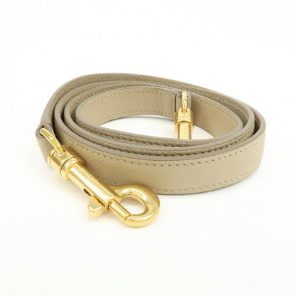 Celine Belt Textured Leather, Beige, Leather, Handbag