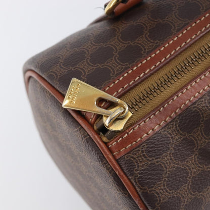 Celine Vintage Macadam Canvas and Leather, Brown, PVC, Handbag