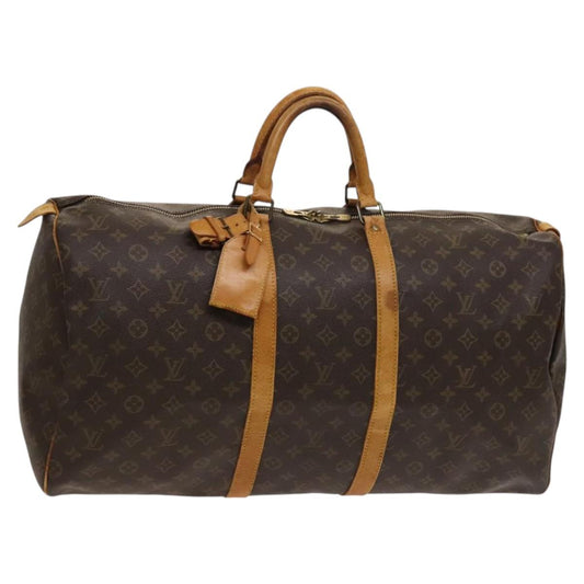 Louis Vuitton Keepall Bag Monogram Canvas, BROWN, CANVAS, Travel bag