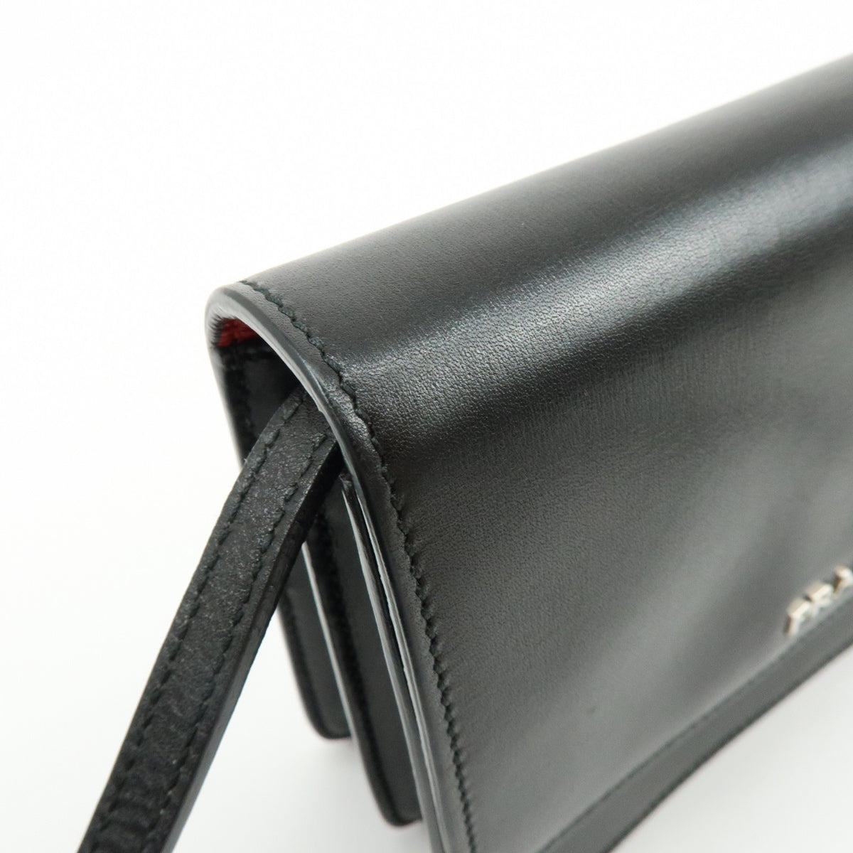 Prada Wallet on Strap City Calfskin, Black, Leather, Crossbody Bag