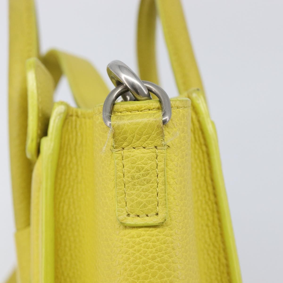 Celine Luggage Grainy Leather, Yellow, Leather, Handbag