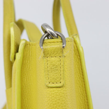 Celine Luggage Grainy Leather, Yellow, Leather, Handbag