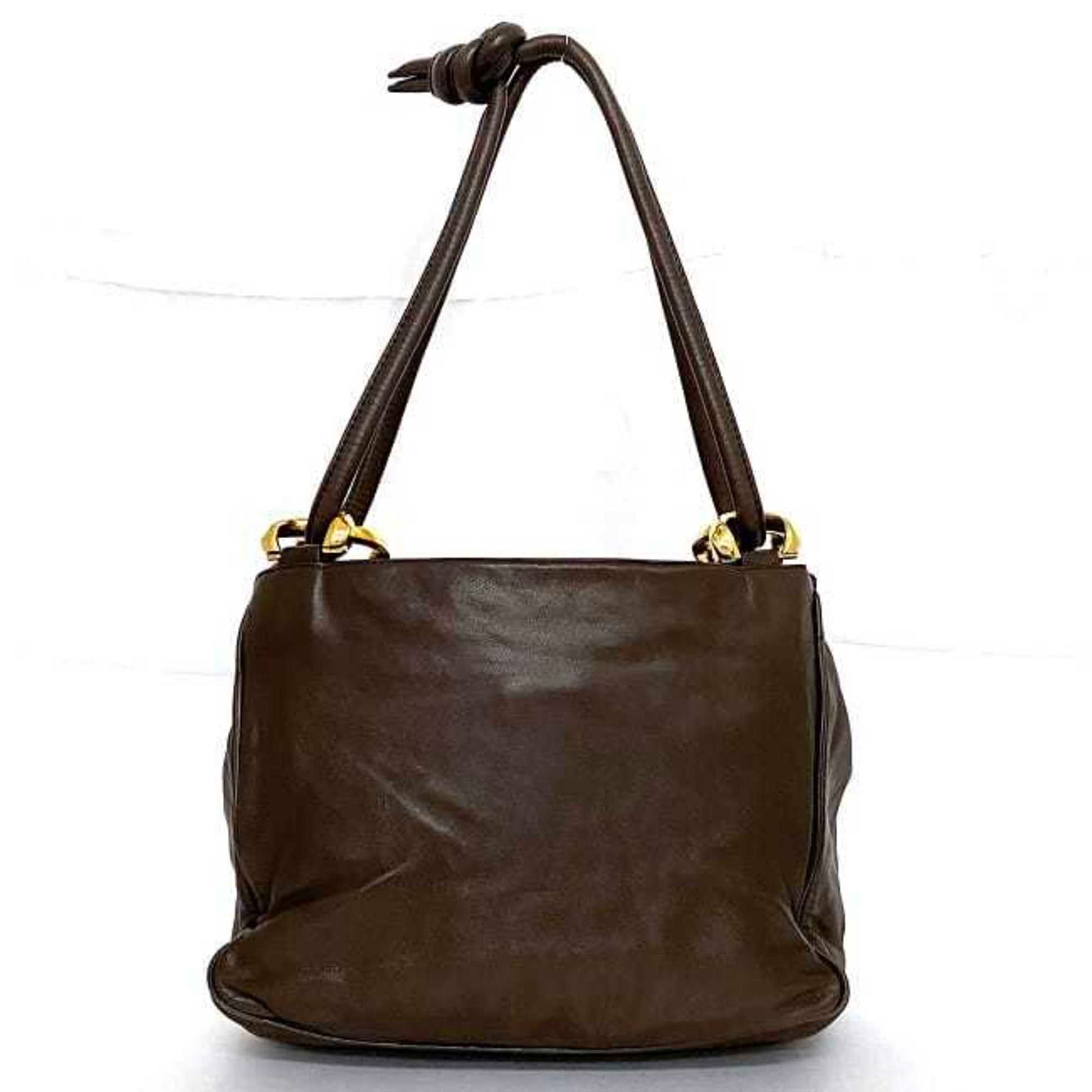 Loewe, Brown, Leather, shoulder