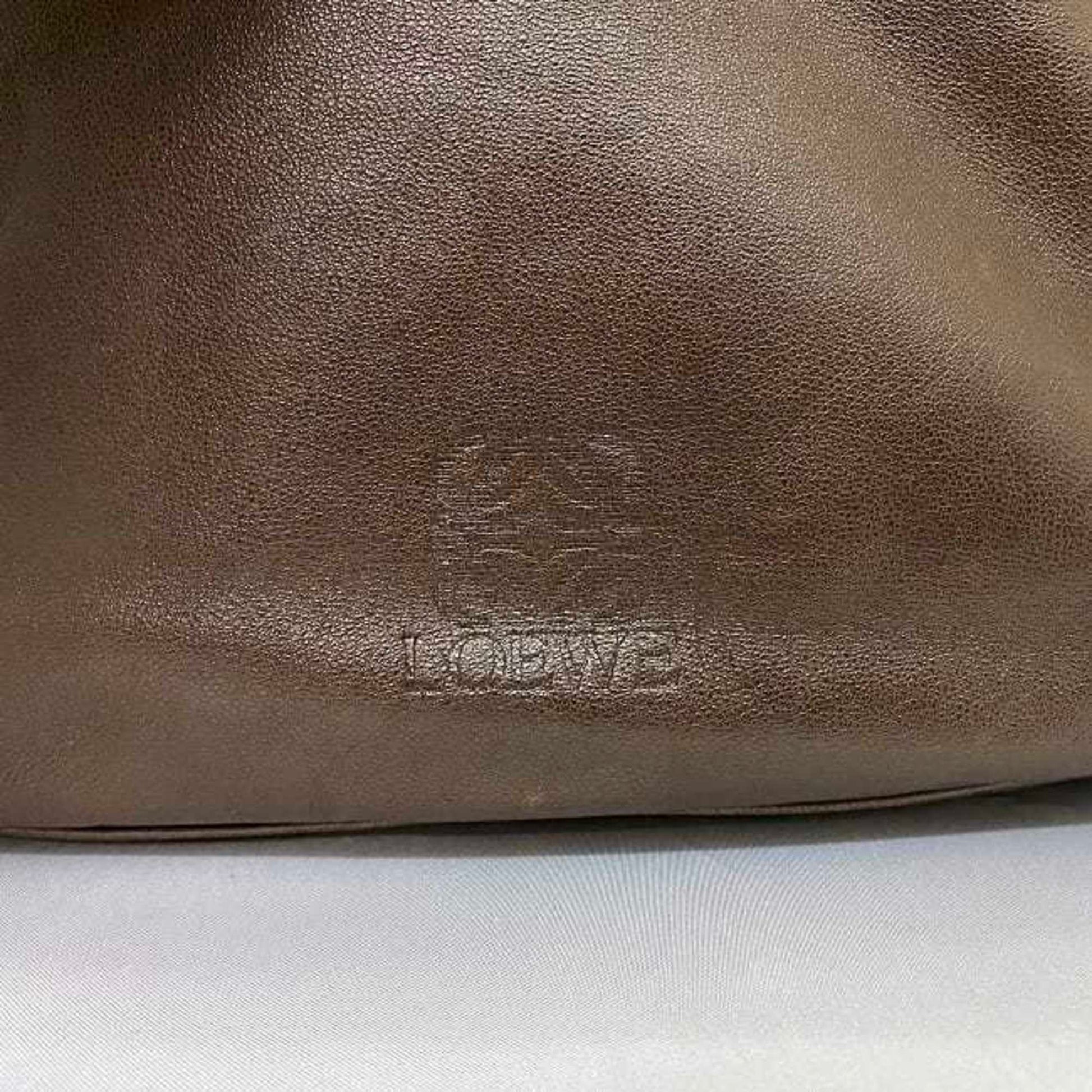 Loewe, Brown, Leather, shoulder