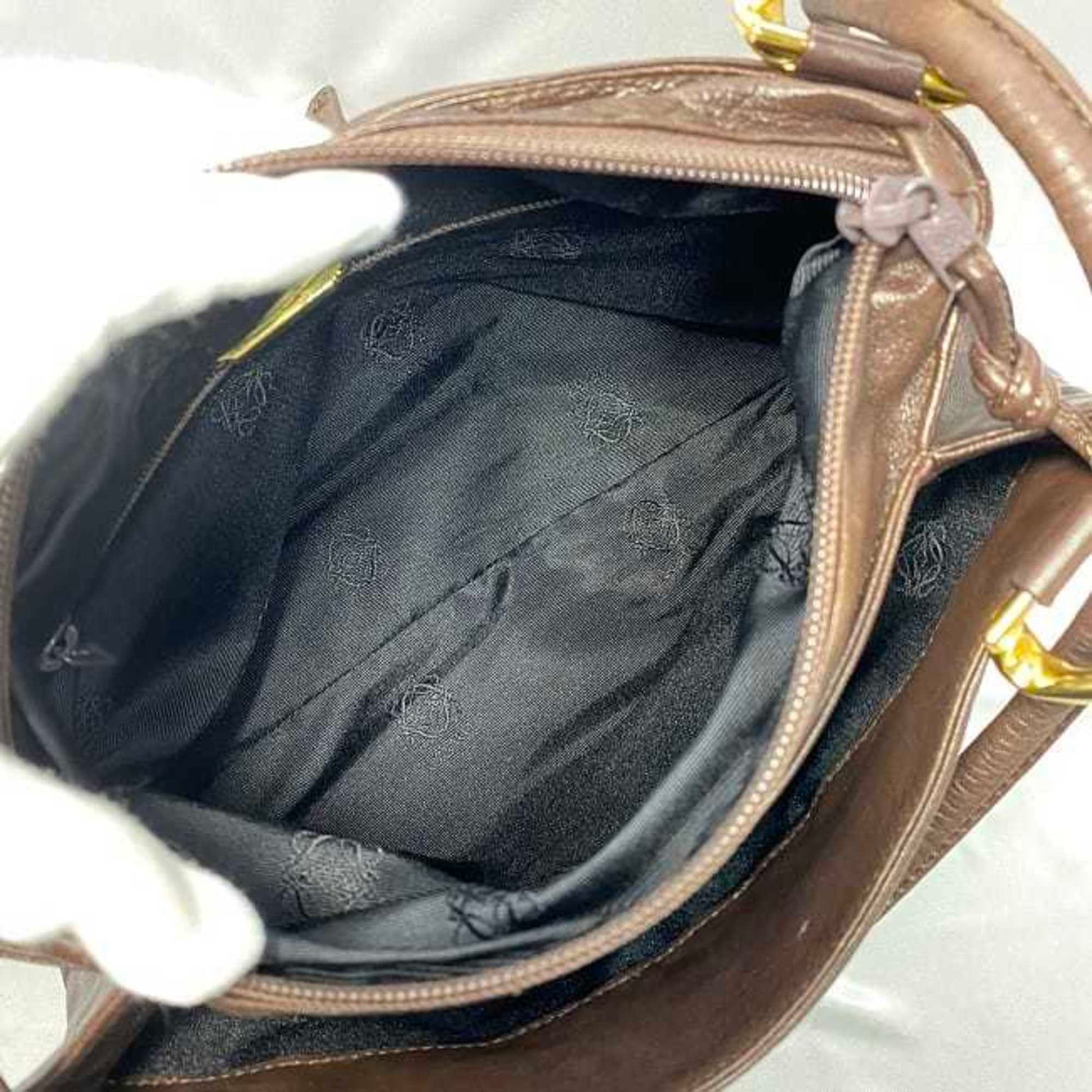 Loewe, Brown, Leather, shoulder