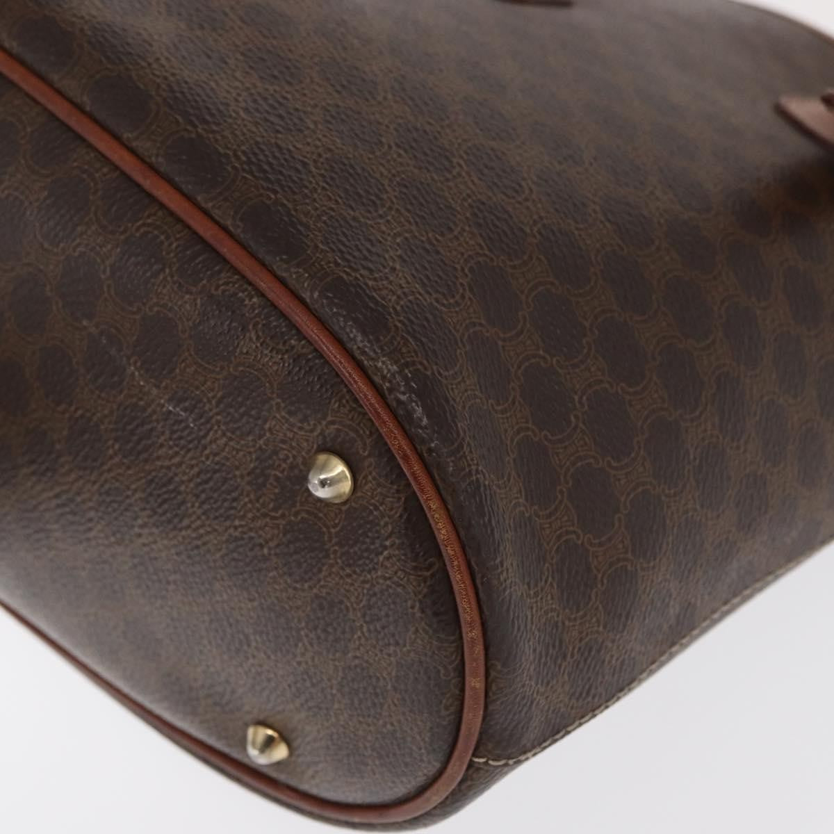 Celine Vintage Macadam Shopper Coated Canvas, Brown, Canvas, Tote Bag
