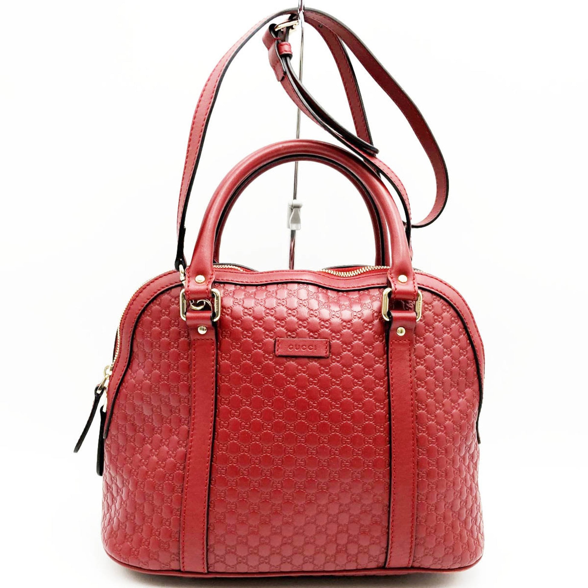 Gucci --, Red, Leather, tote