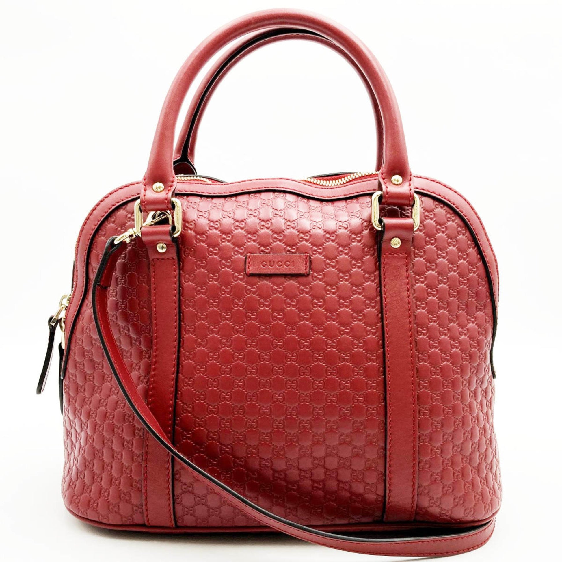 Gucci --, Red, Leather, tote