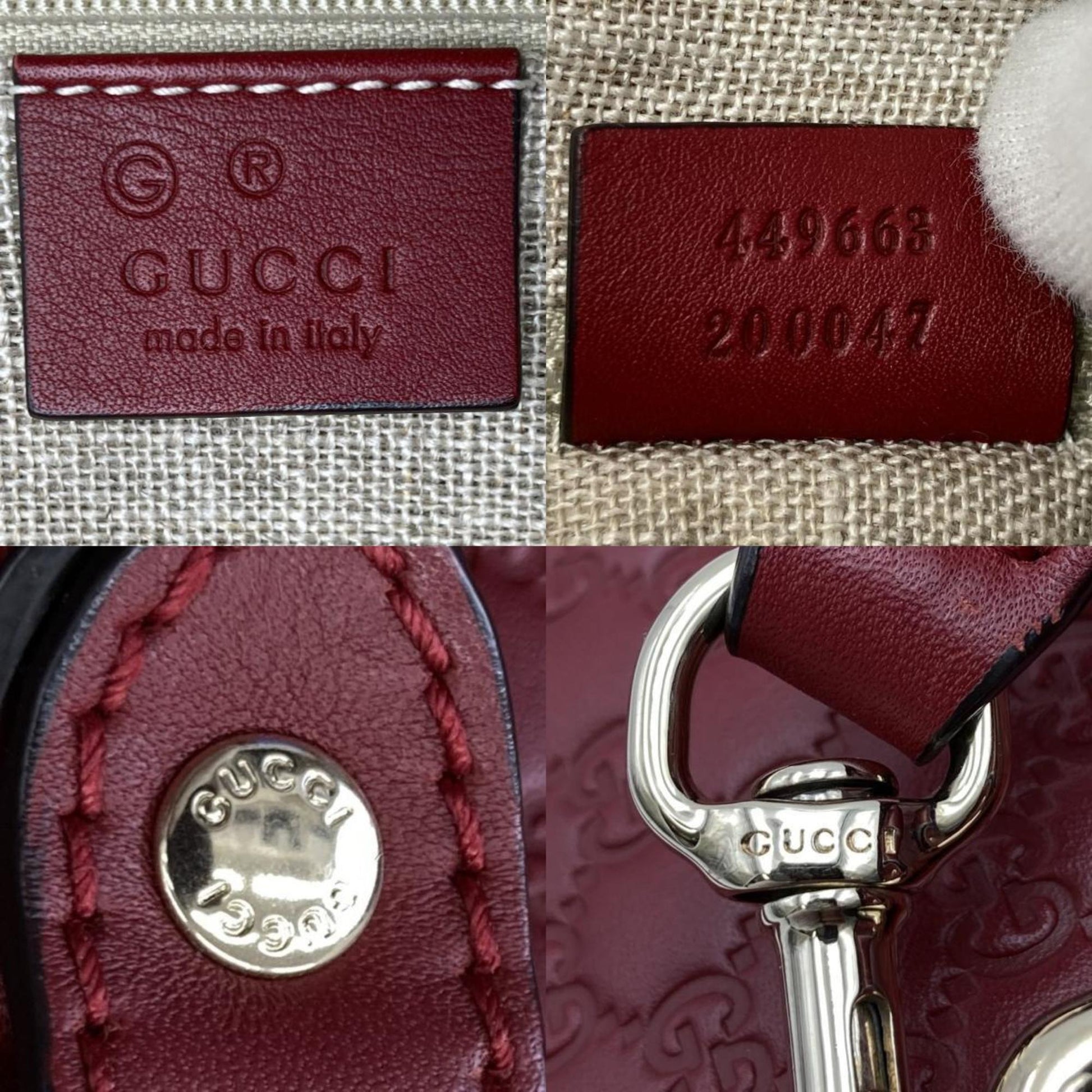 Gucci --, Red, Leather, tote