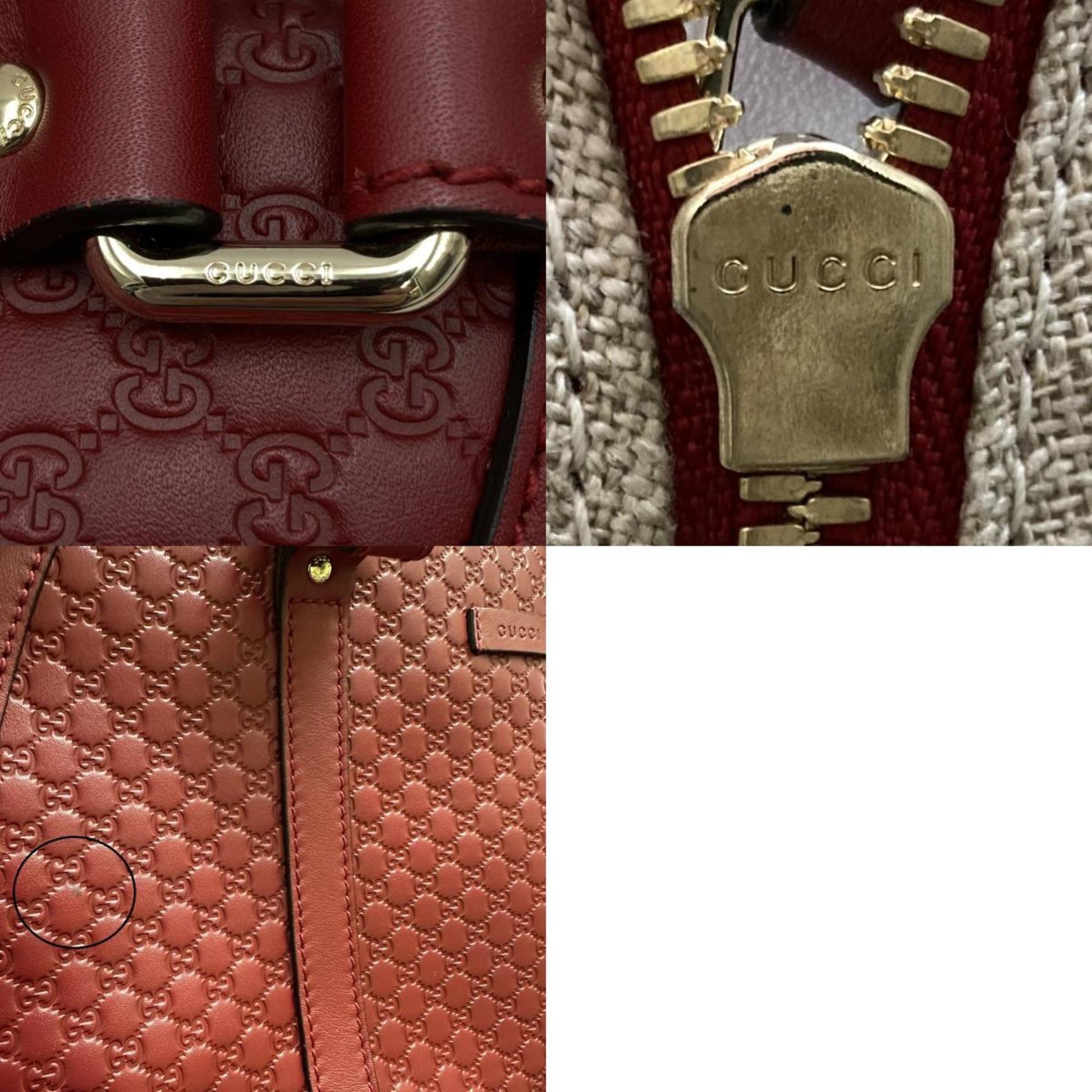 Gucci --, Red, Leather, tote