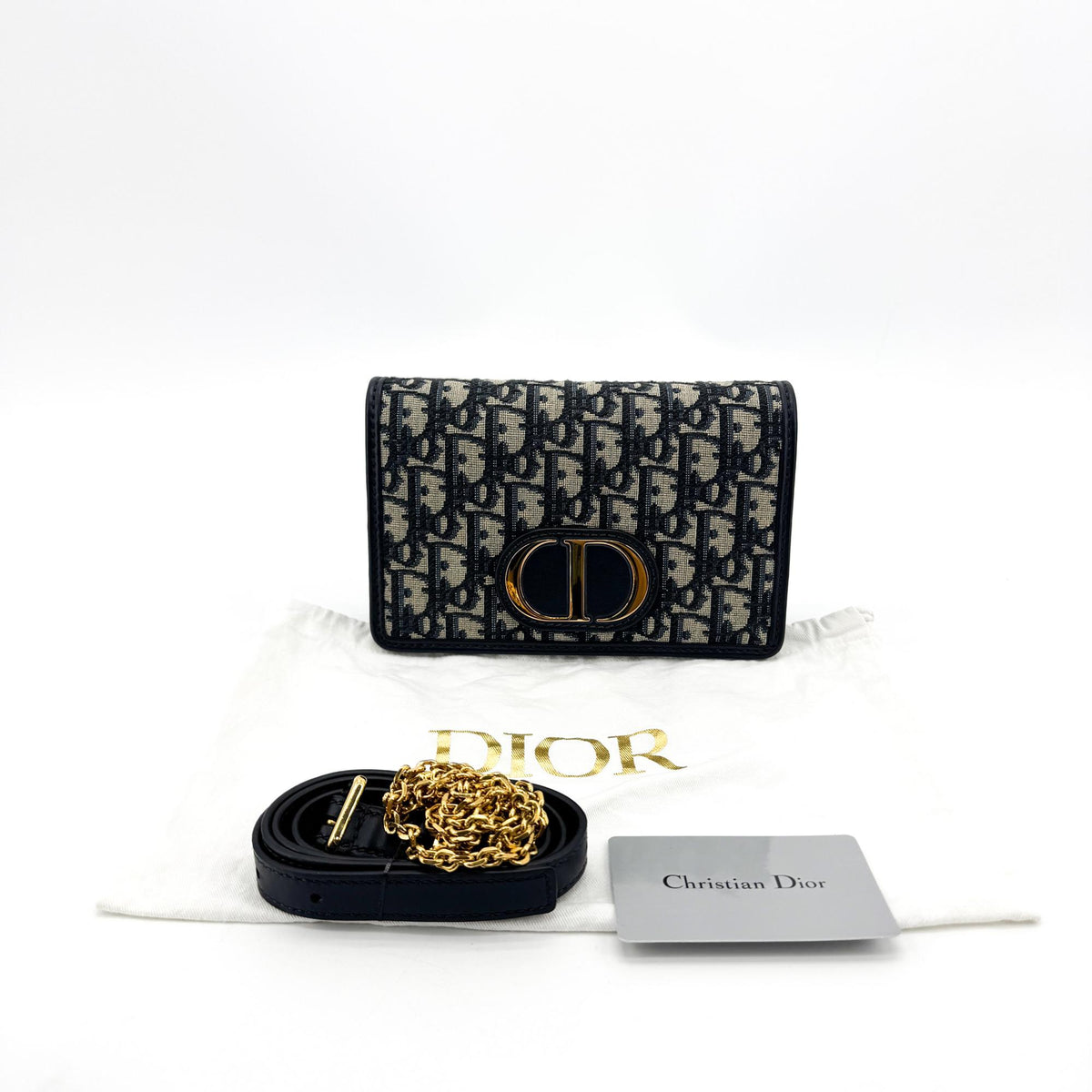 Christian Dior 30 Montaigne 2-in-1 Oblique Canvas, Beige, Canvas, Clutch