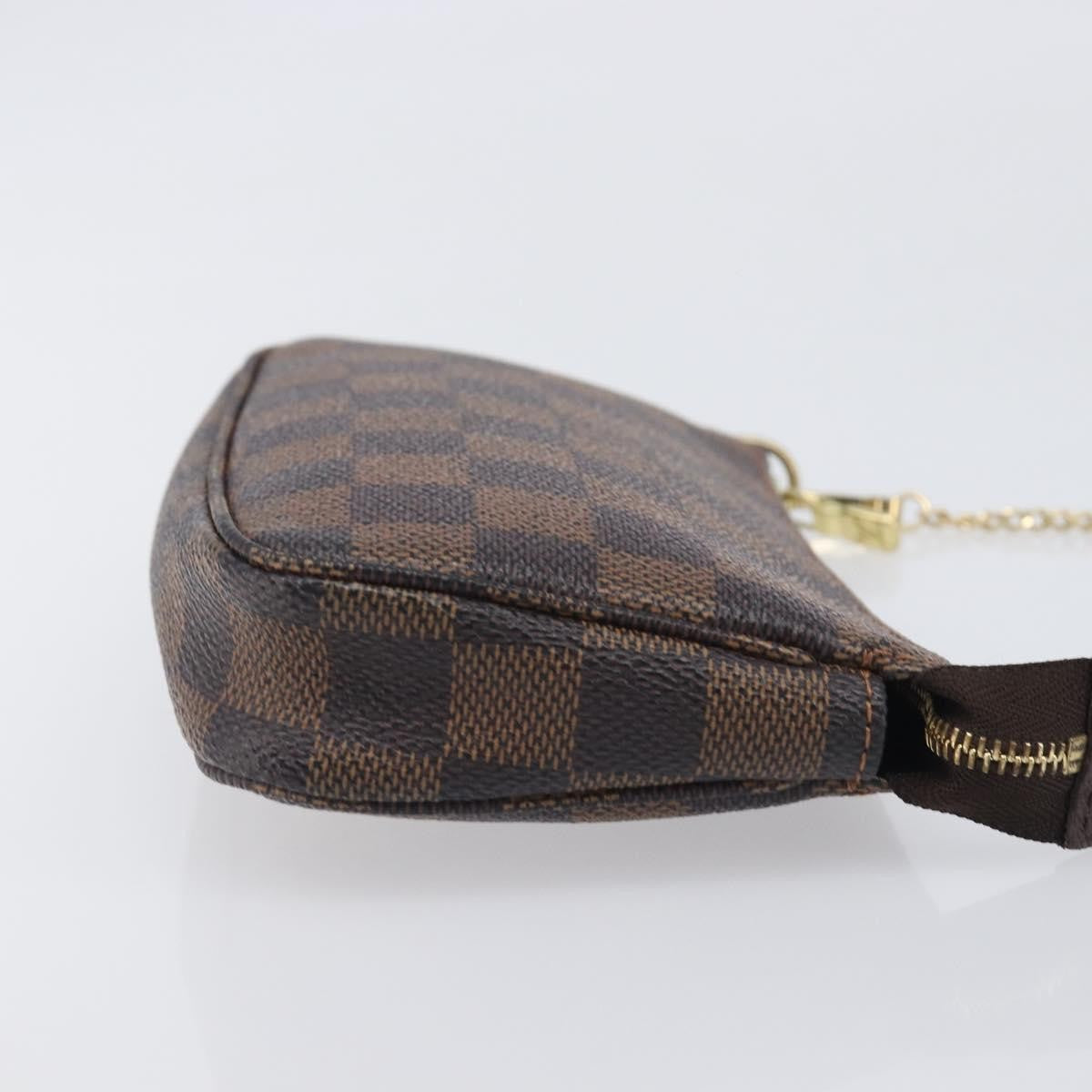 Louis Vuitton Pochette Accessoires Damier Ebene, Brown, Canvas, Clutch