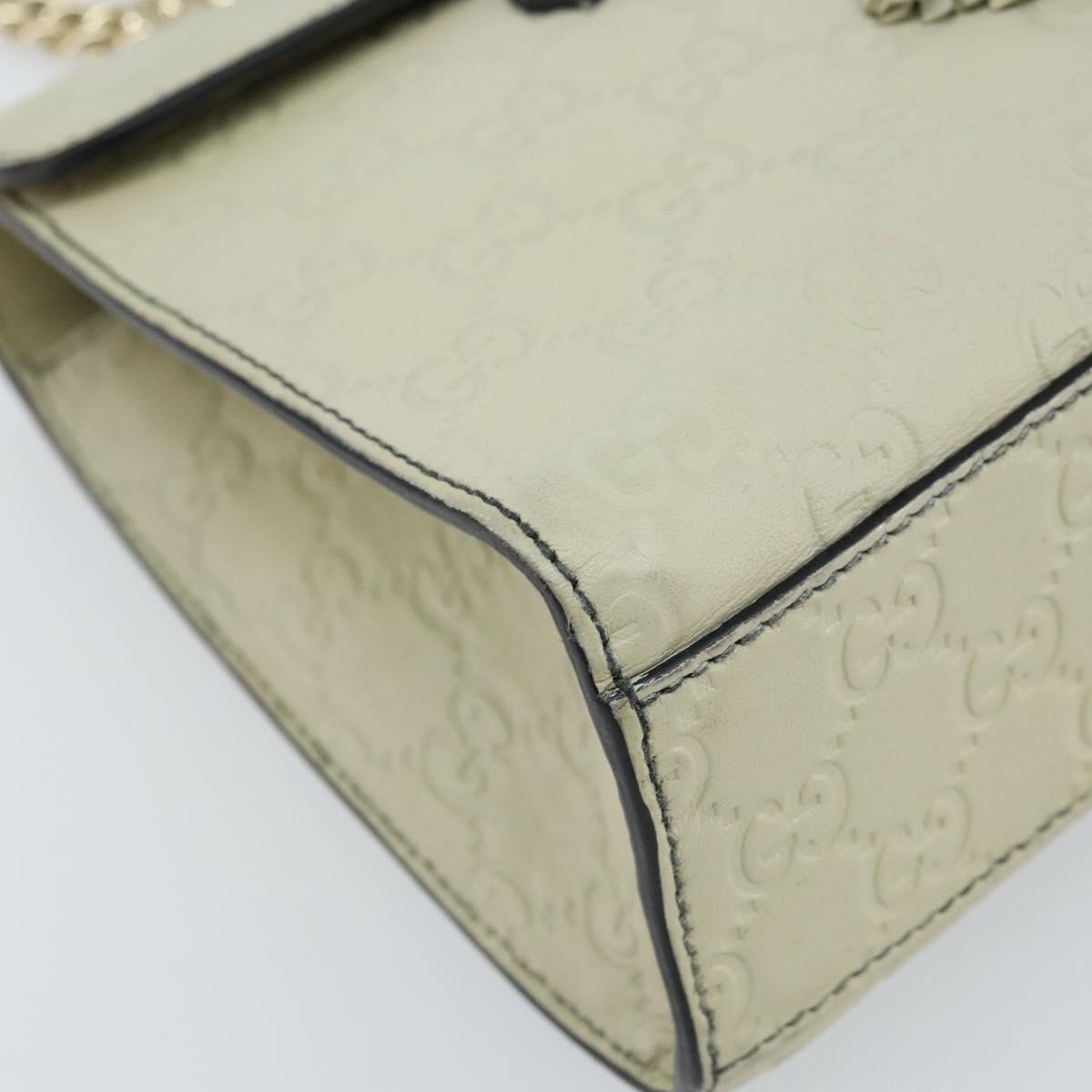 Gucci Emily Chain Flap Guccissima Leather, Beige, Leather, Shoulder Bag