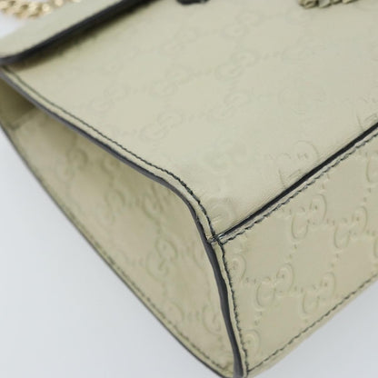 Gucci Emily Chain Flap Guccissima Leather, Beige, Leather, Shoulder Bag