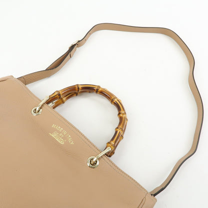 Gucci Bamboo Shopper Leather, Beige, Leather, Tote Bag