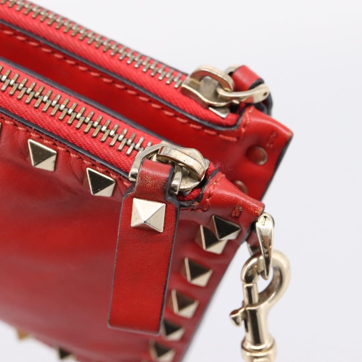 Valentino Garavani Rockstud Clutch Leather, Black, Leather, Clutch