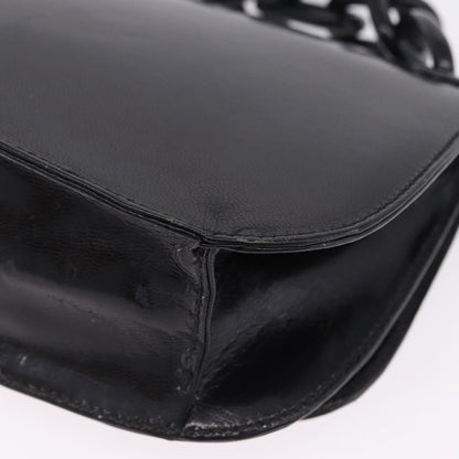 Prada Chain Shoulder Leather, Black, Leather, Shoulder Bag