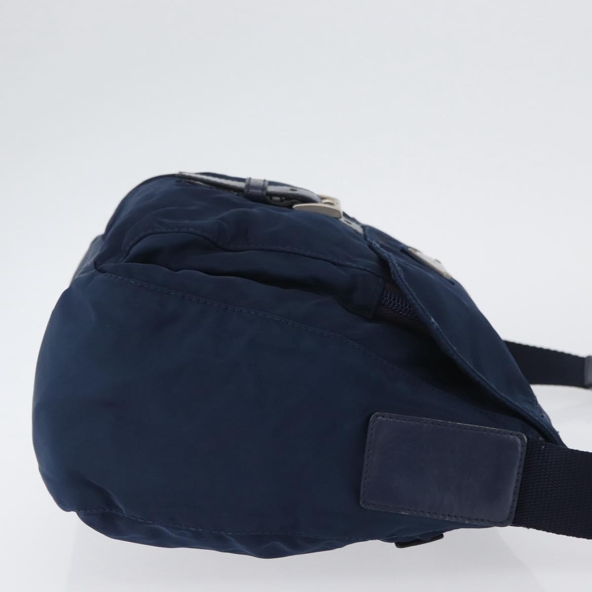 Prada Buckle Messenger Tessuto, Navy, Nylon, Handbag
