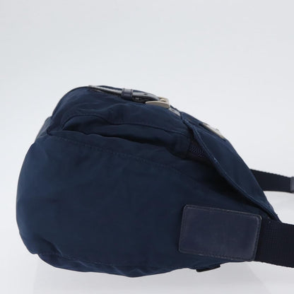 Prada Buckle Messenger Tessuto, Navy, Nylon, Handbag