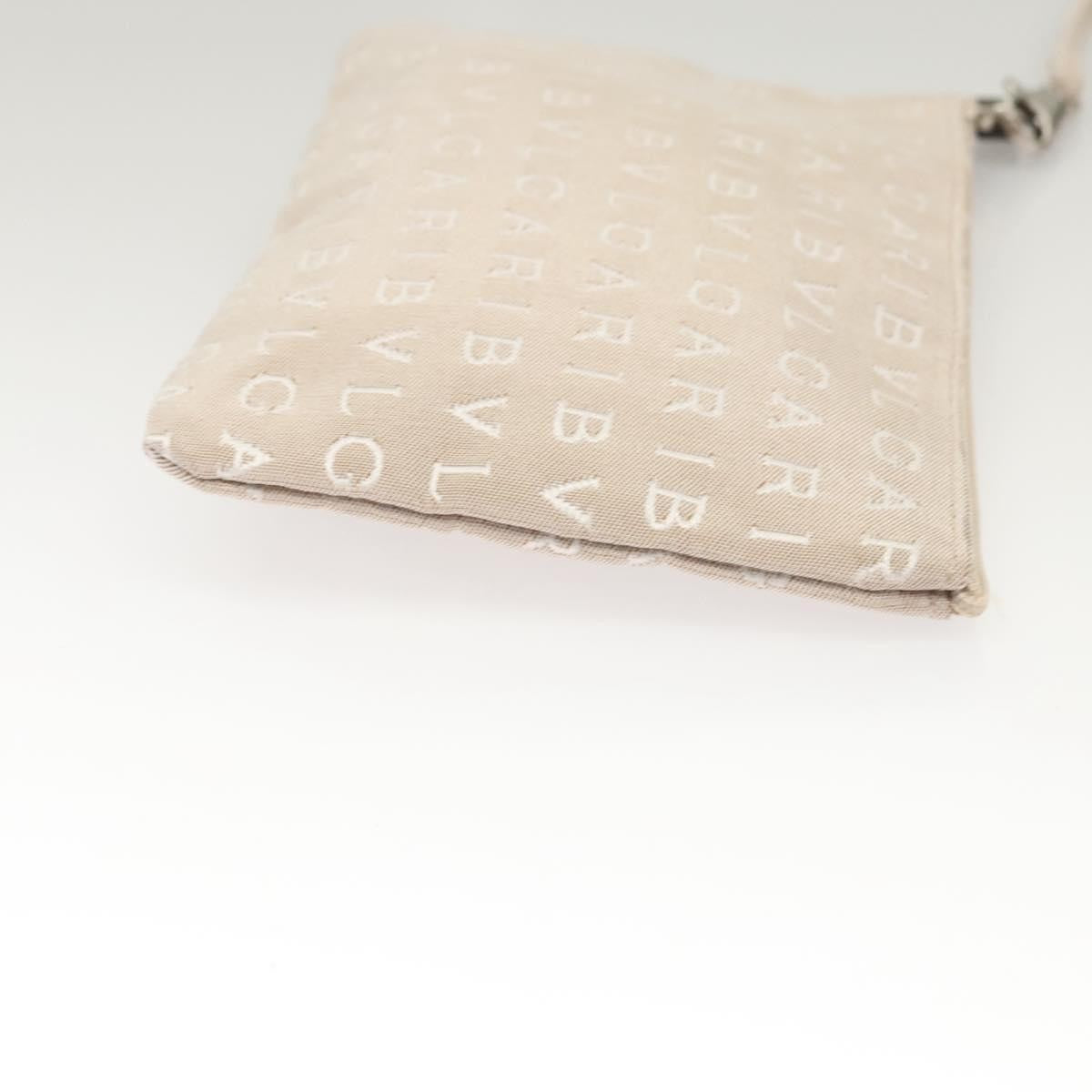 Bvlgari Logomania Canvas, Beige, Canvas, Shoulder Bag