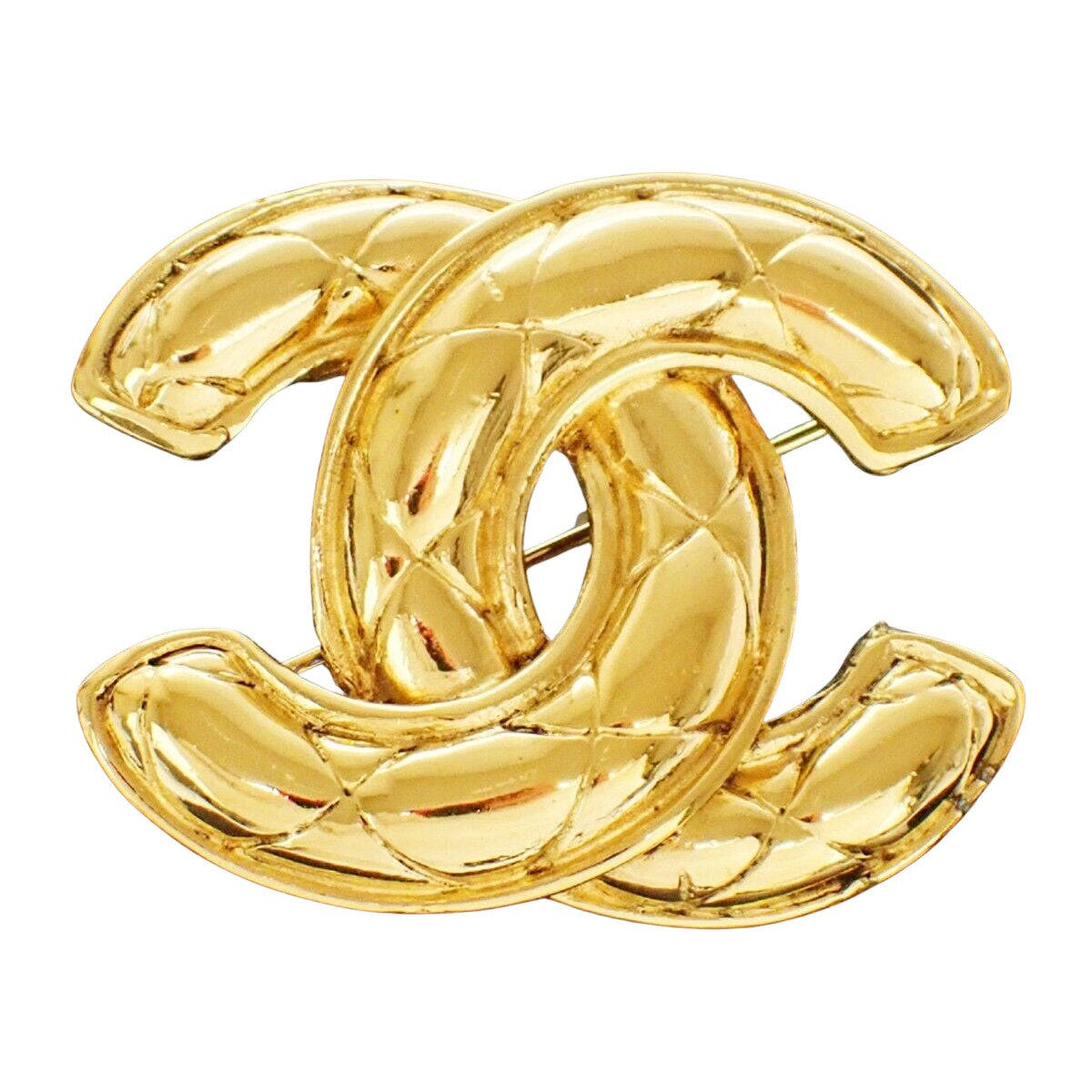 Chanel Logo CC, Gold, Gold Plated, brooch