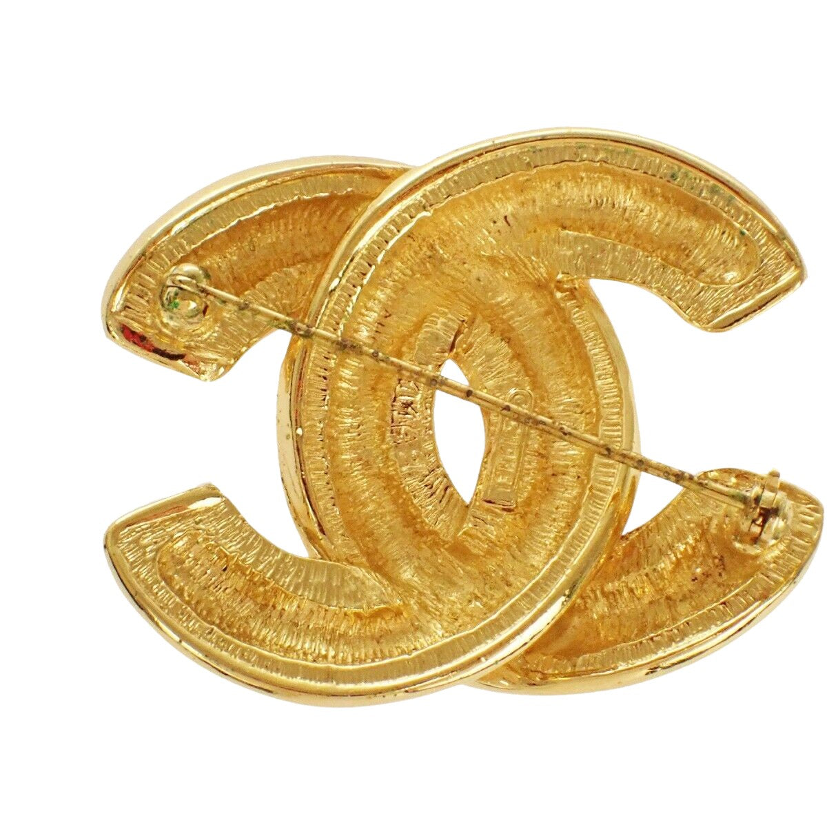 Chanel Logo CC, Gold, Gold Plated, brooch