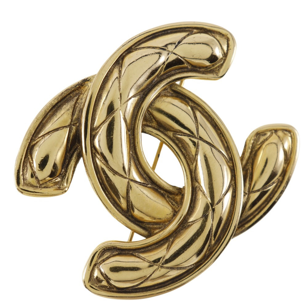 Chanel Matelassé, Gold, Gold Plated, brooch