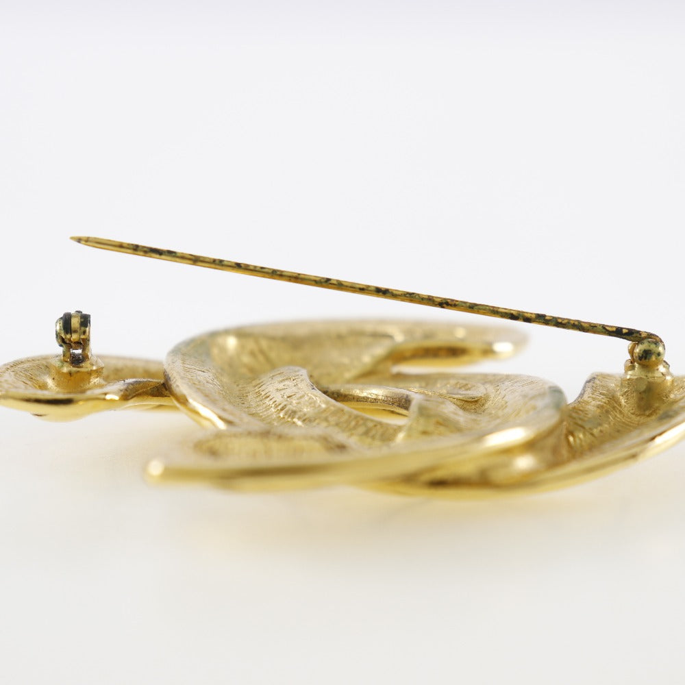 Chanel Matelassé, Gold, Gold Plated, brooch