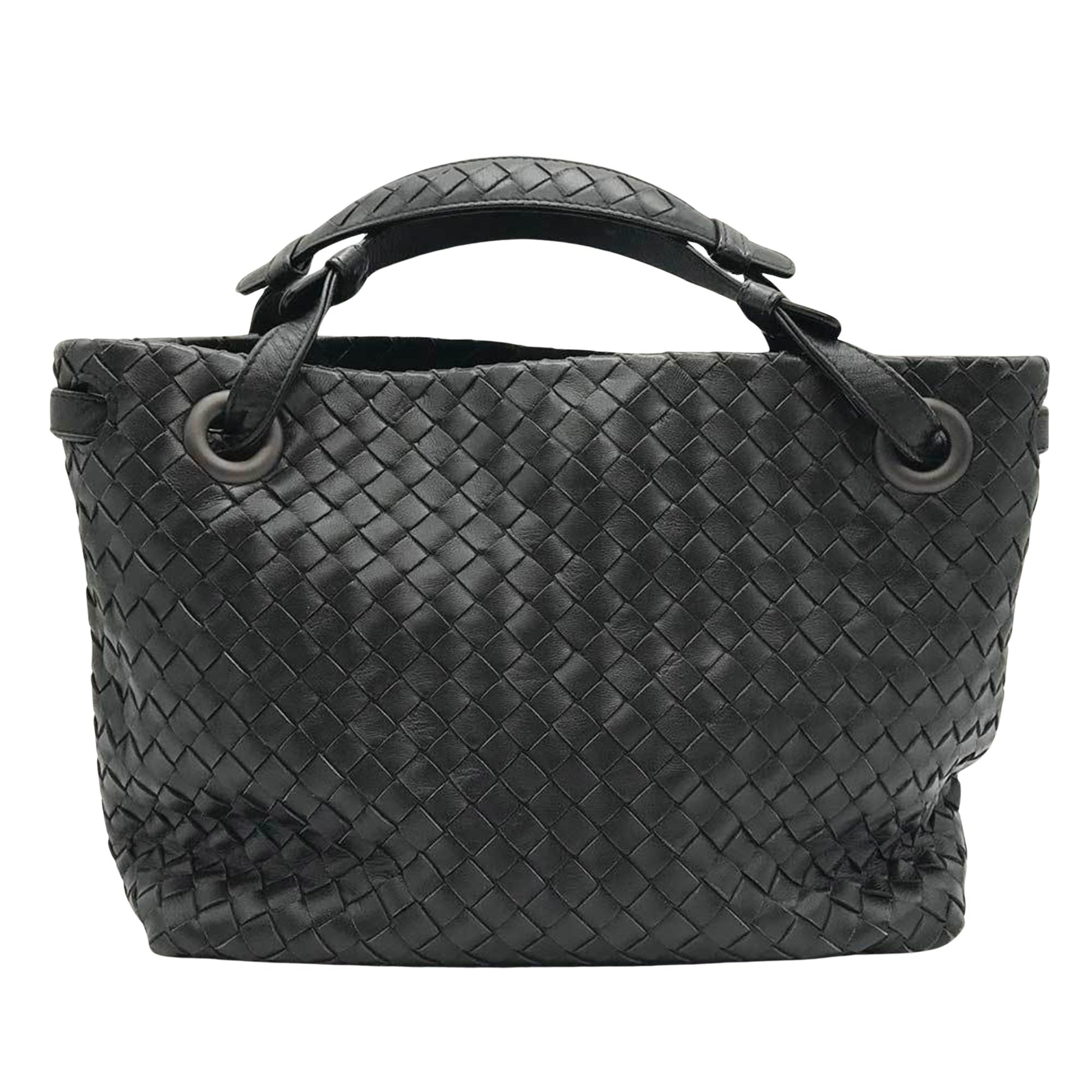 Bottega Veneta Intrecciato, Black, Leather, tote