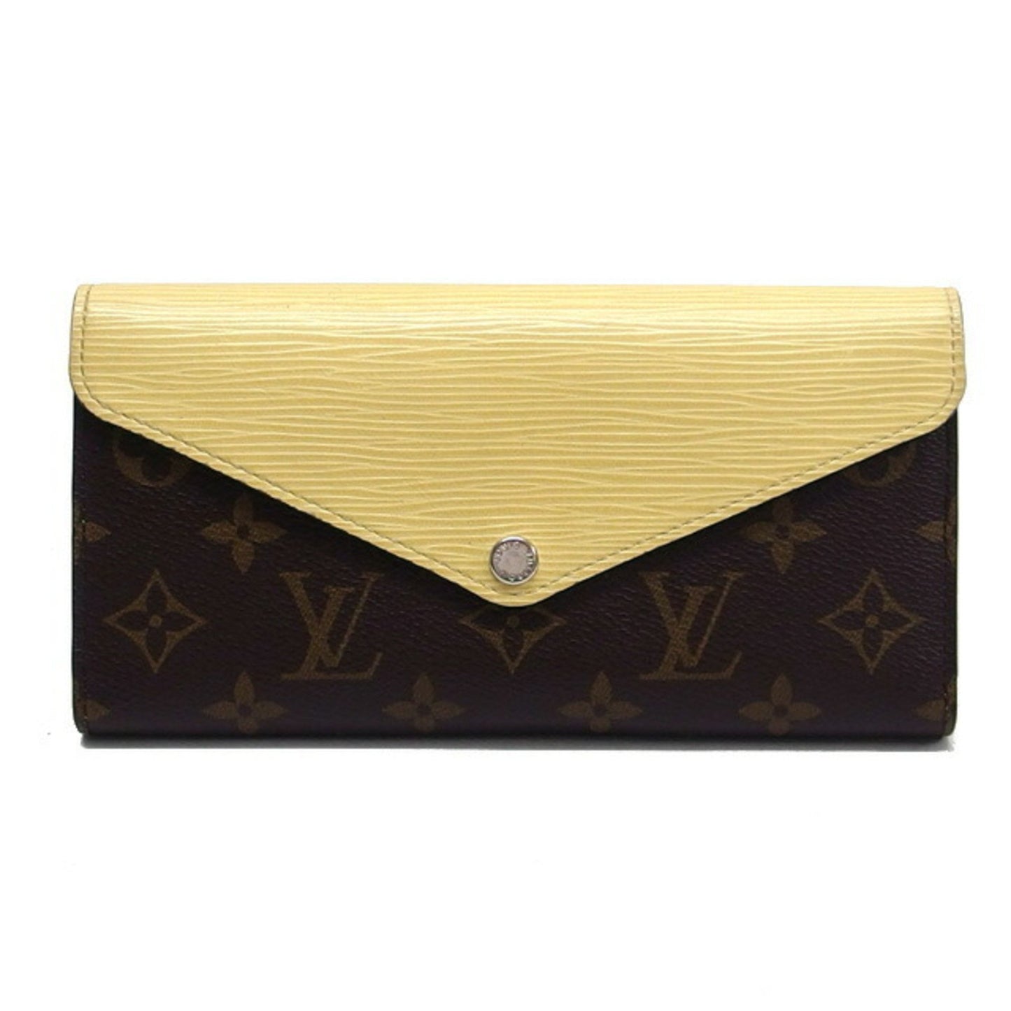 Louis Vuitton Sarah, Yellow, Canvas, wallet